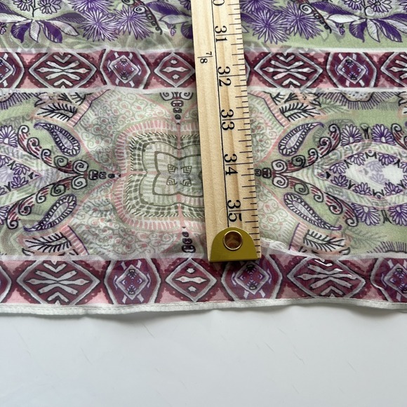 Hale Bob Skirt Womens Medium Pink Purple Ivory Silk Blend Boho Paisley Maxi - Picture 15 of 15